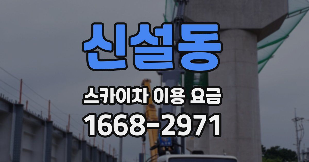 신설동 스카이차 이용 요금
