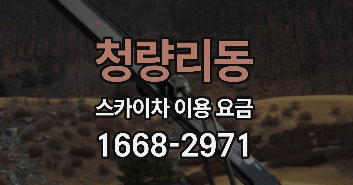 청량리동 스카이차 이용 요금
