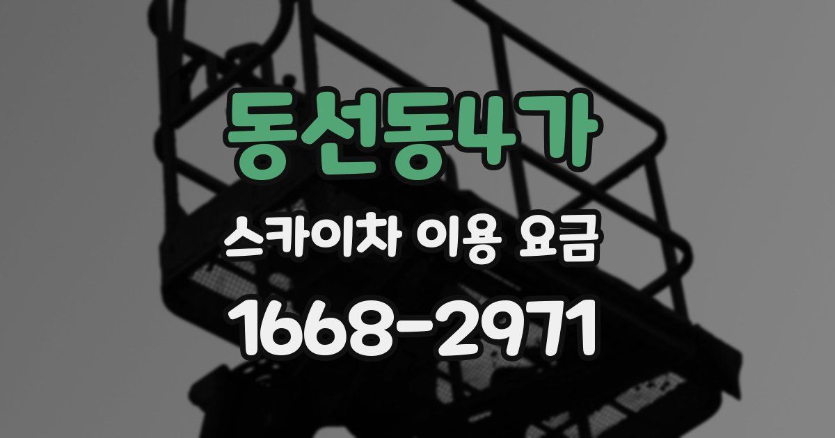 동선동4가 스카이차 이용 요금