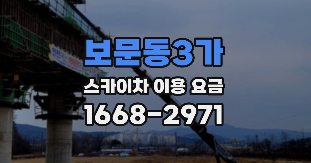 보문동3가 스카이차 이용 요금