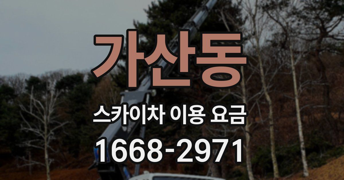 가산동 스카이차 이용 요금