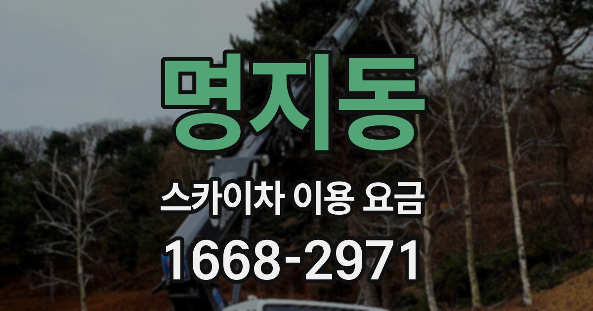 명지동 스카이차 이용 요금