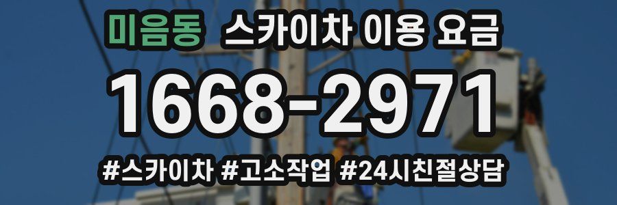 미음동 스카이차 이용 요금