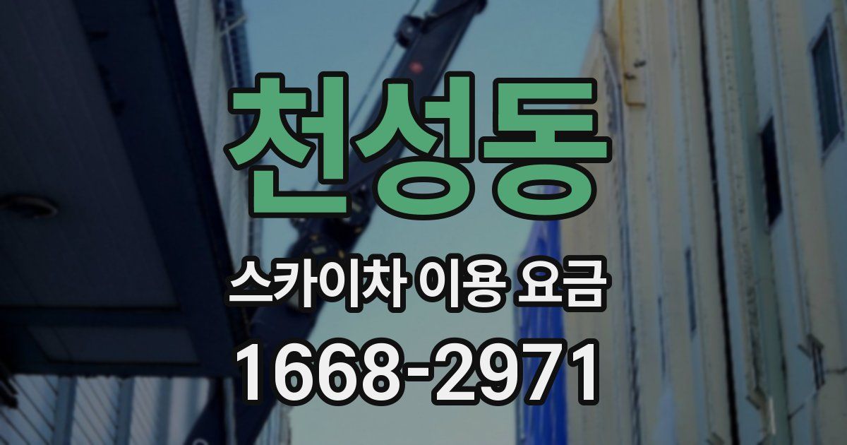 천성동 스카이차 이용 요금