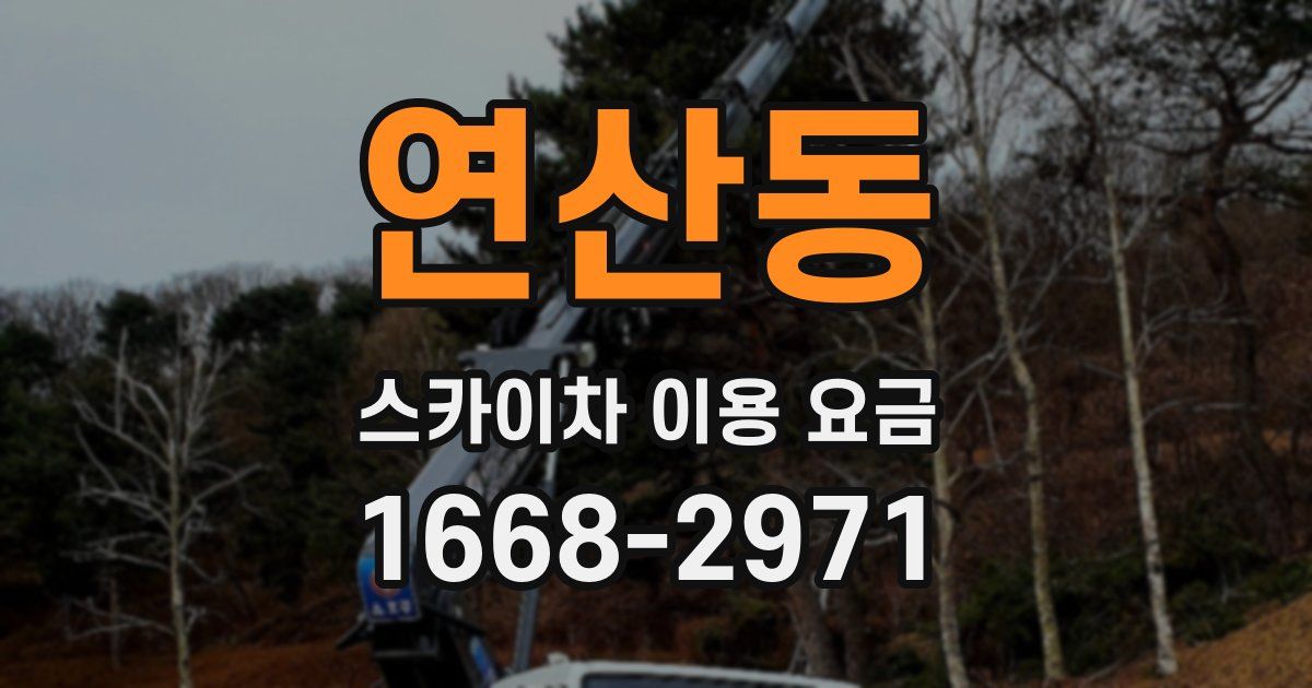 연산동 스카이차 이용 요금