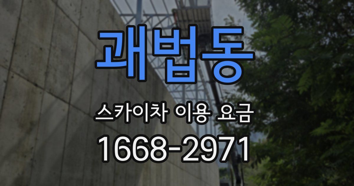 괘법동 스카이차 이용 요금
