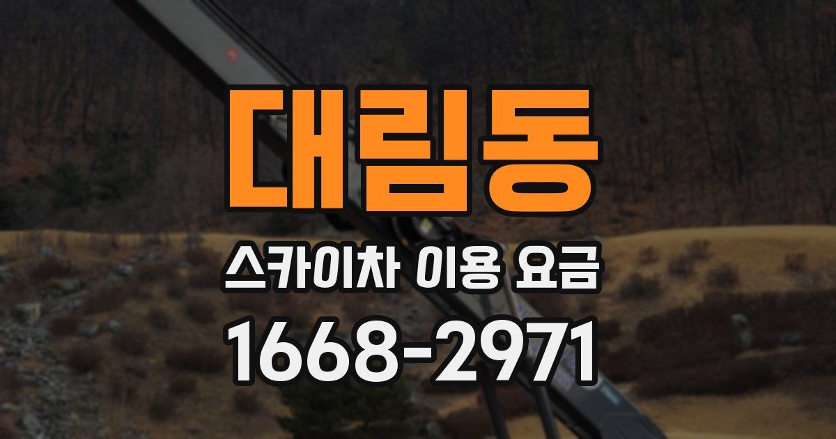 대림동 스카이차 이용 요금