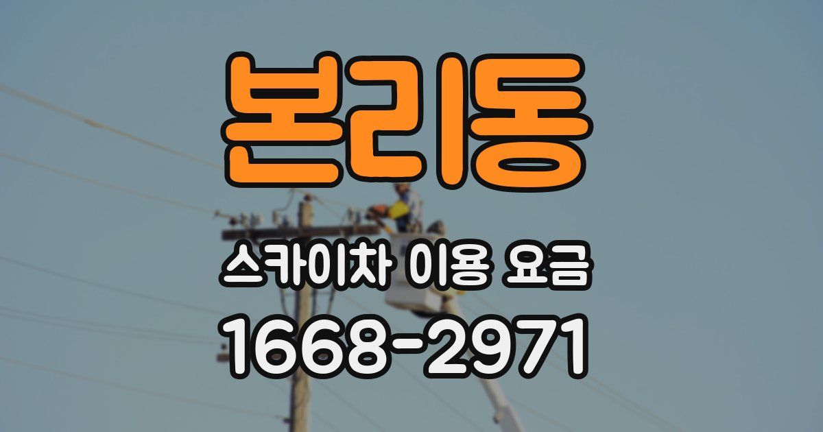 본리동 스카이차 이용 요금