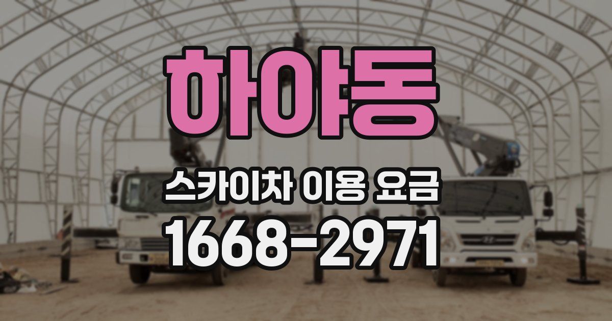 하야동 스카이차 이용 요금