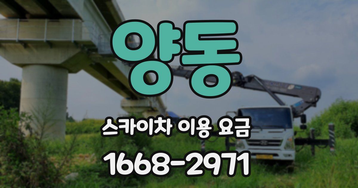 양동 스카이차 이용 요금