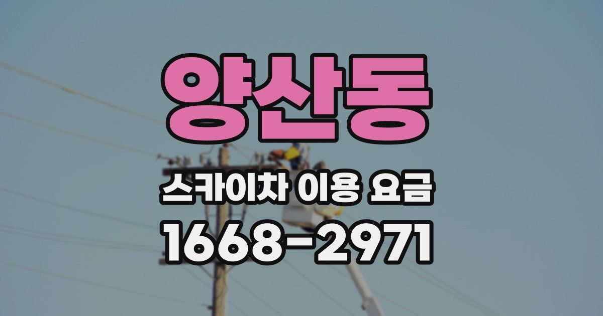 양산동 스카이차 이용 요금