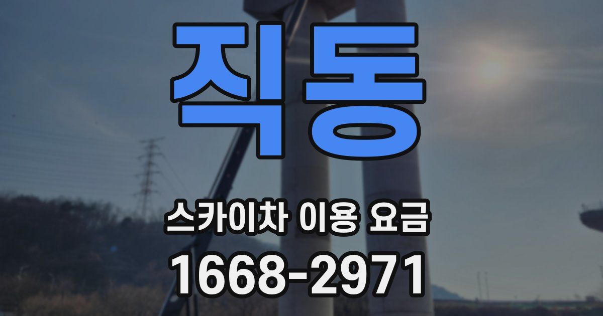 직동 스카이차 이용 요금