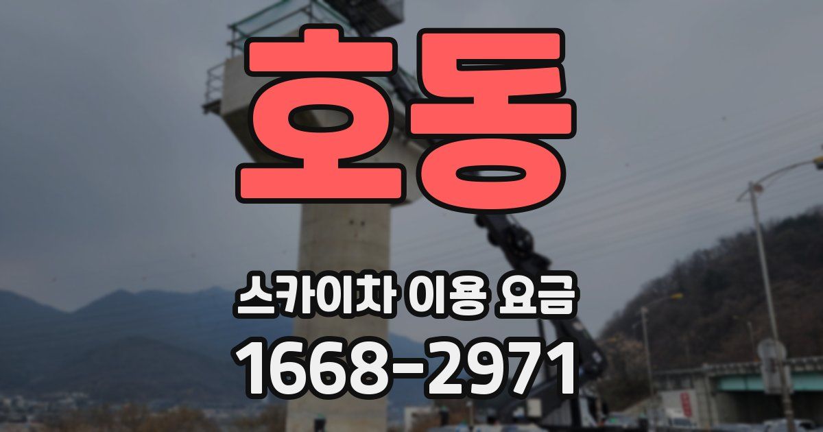 호동 스카이차 이용 요금