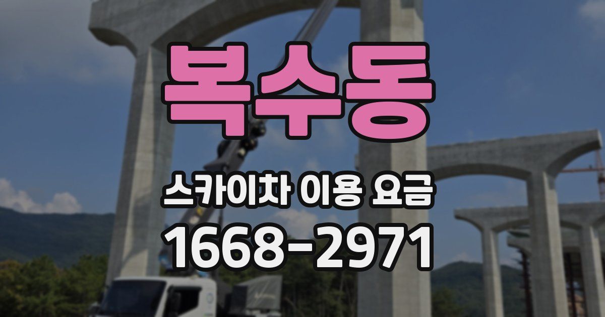복수동 스카이차 이용 요금