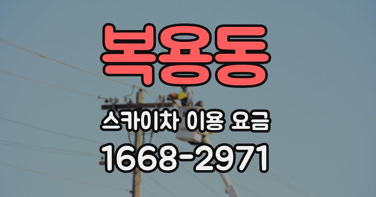 복용동 스카이차 이용 요금