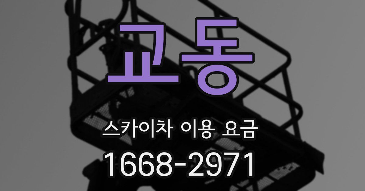 교동 스카이차 이용 요금