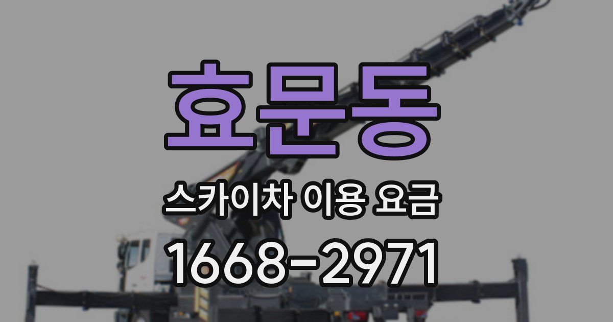 효문동 스카이차 이용 요금