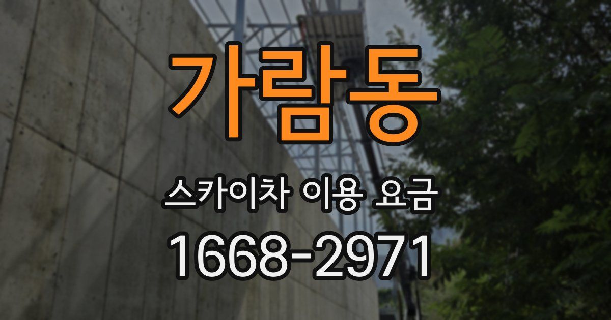 가람동 스카이차 이용 요금