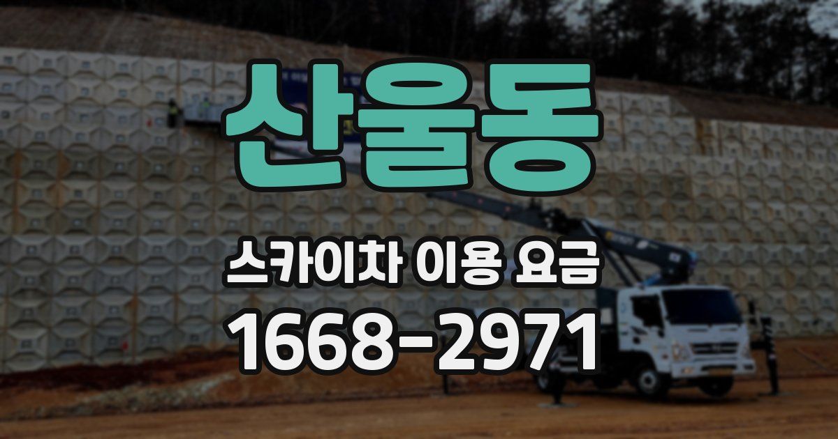 산울동 스카이차 이용 요금