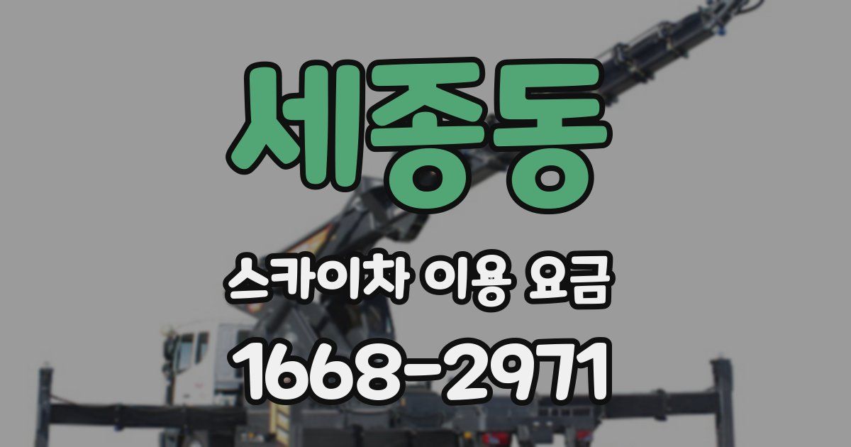 세종동 스카이차 이용 요금