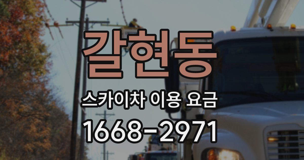 갈현동 스카이차 이용 요금