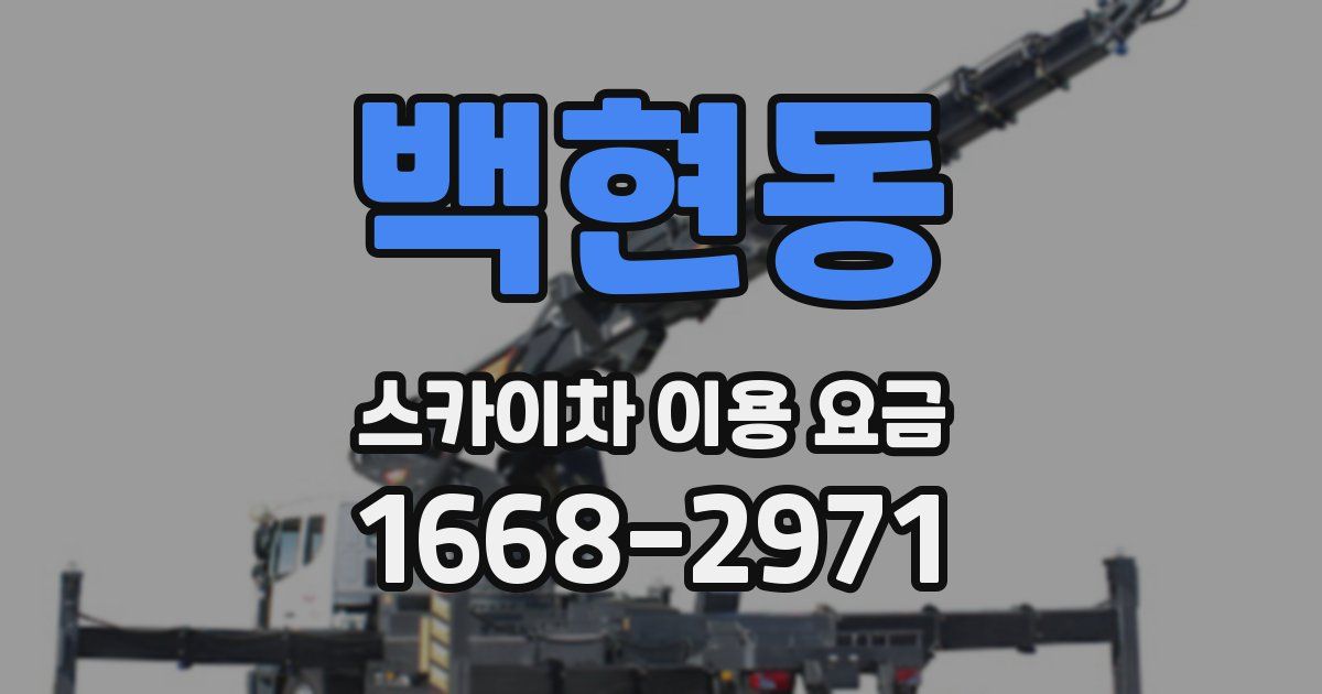 백현동 스카이차 이용 요금