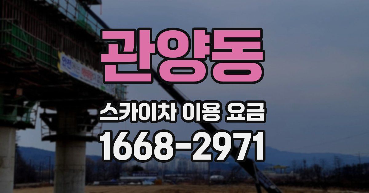 관양동 스카이차 이용 요금