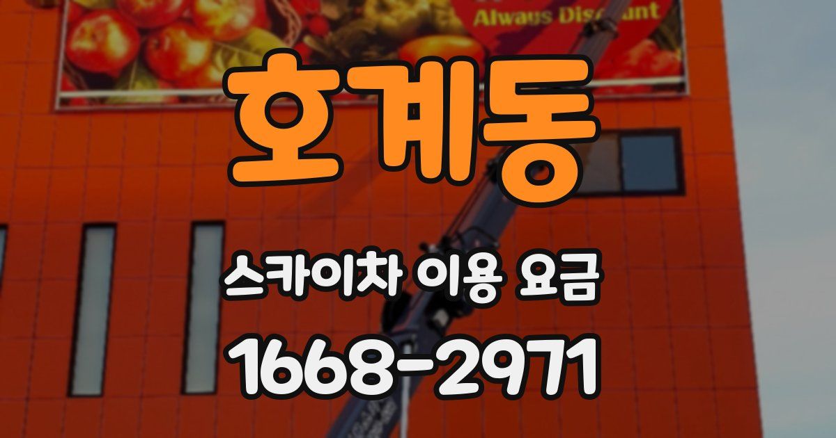 호계동 스카이차 이용 요금