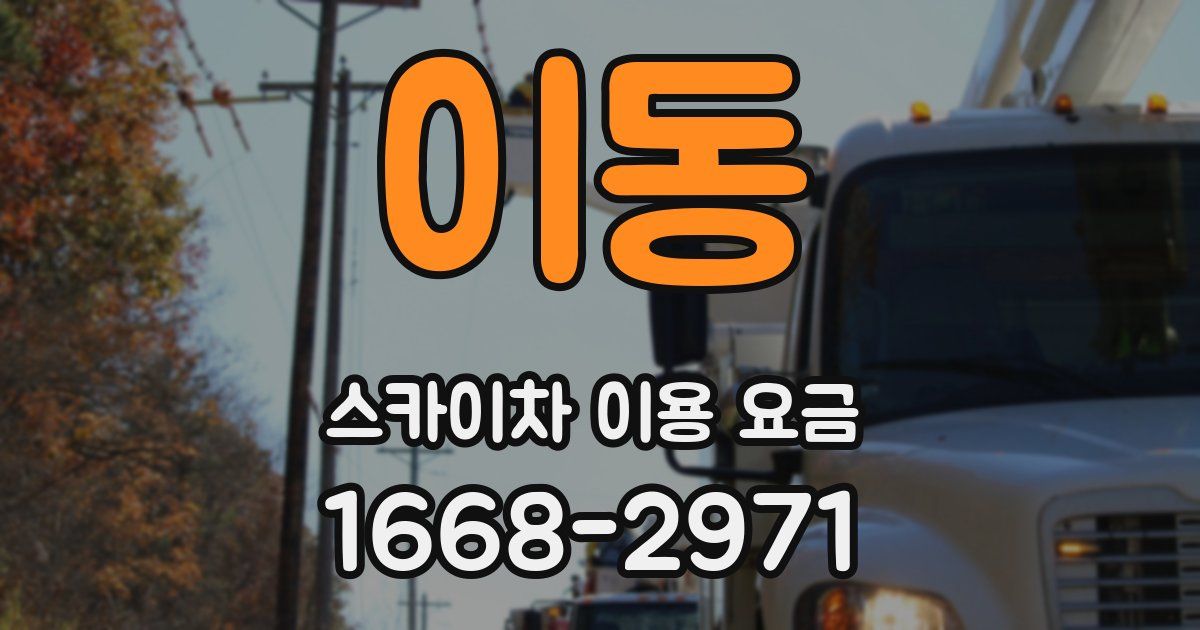 이동 스카이차 이용 요금