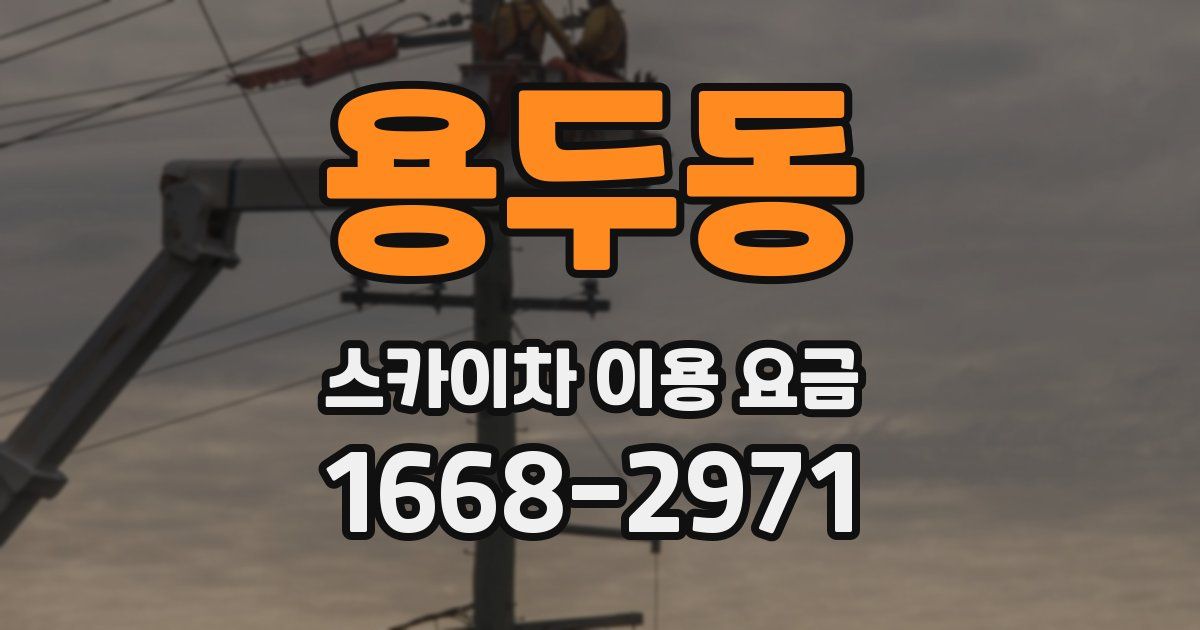 용두동 스카이차 이용 요금