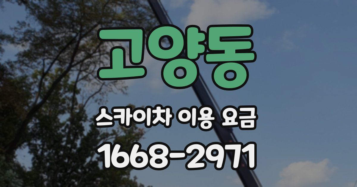 고양동 스카이차 이용 요금
