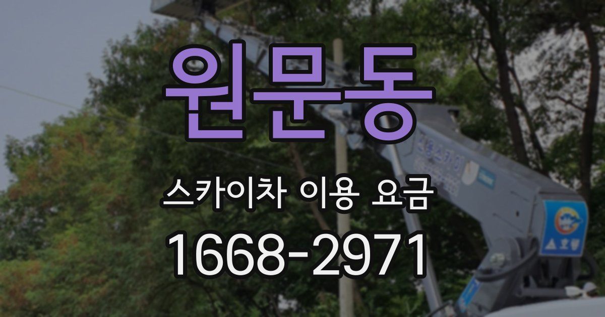 원문동 스카이차 이용 요금