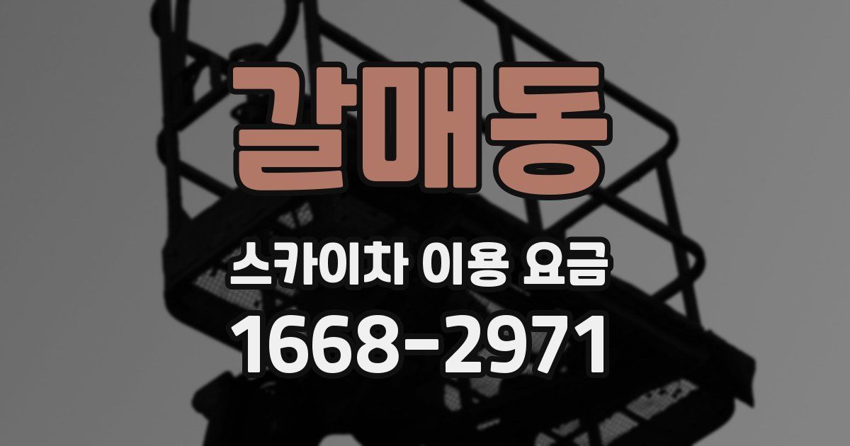 갈매동 스카이차 이용 요금