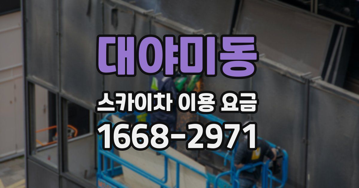 대야미동 스카이차 이용 요금