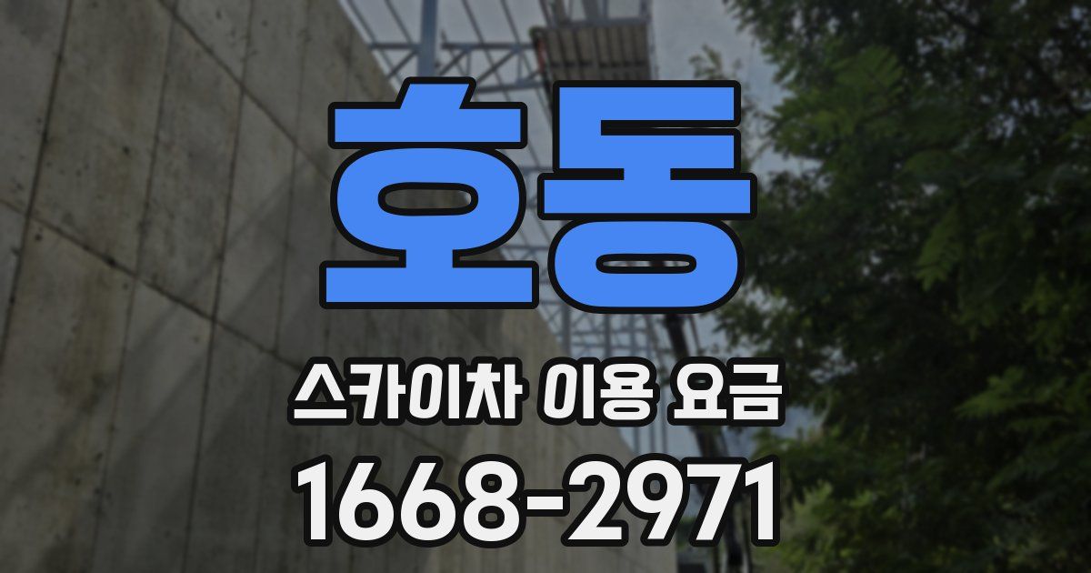 호동 스카이차 이용 요금