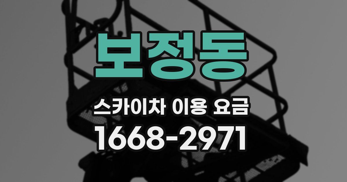 보정동 스카이차 이용 요금