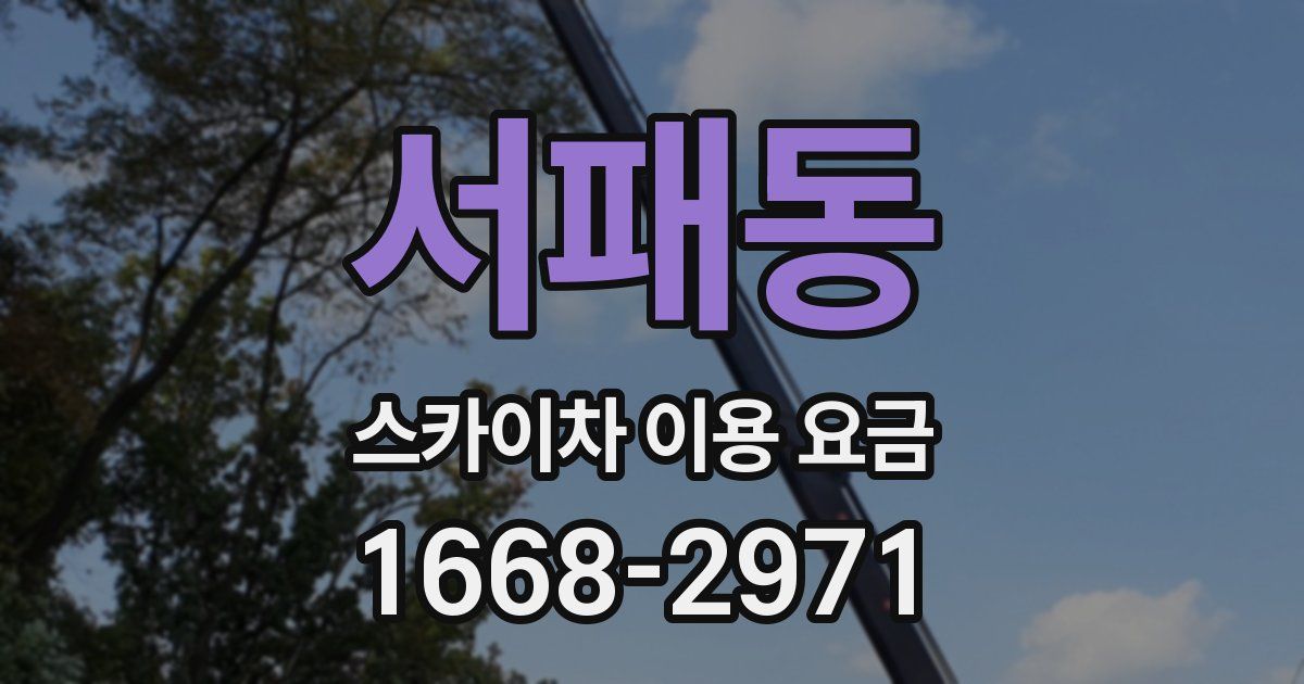 서패동 스카이차 이용 요금