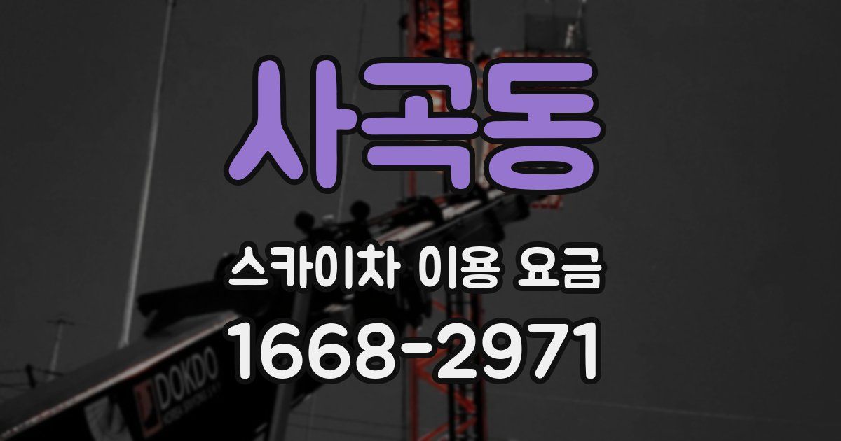 사곡동 스카이차 이용 요금