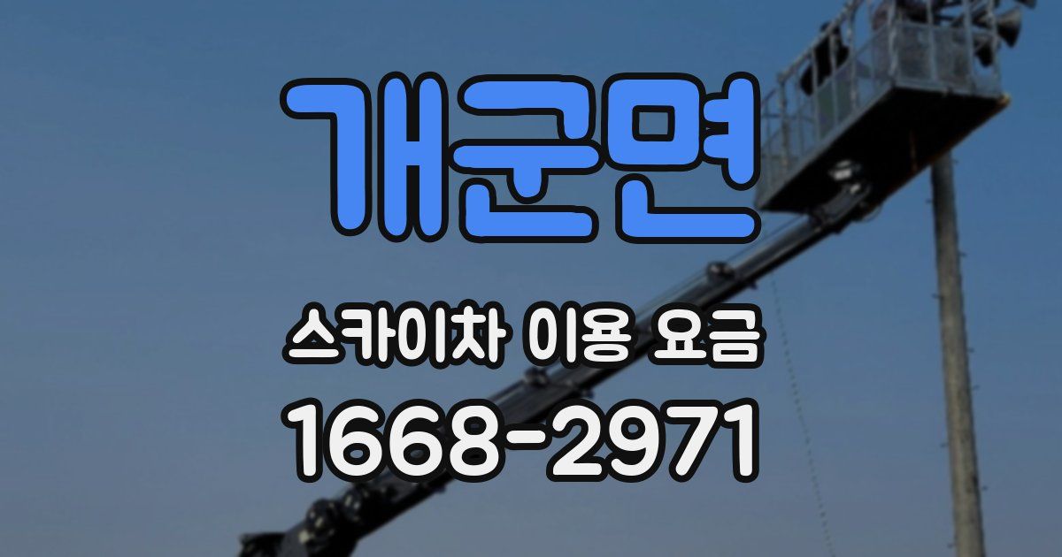 개군면 스카이차 이용 요금