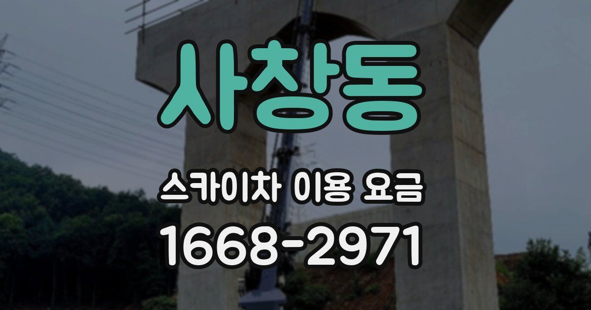 사창동 스카이차 이용 요금