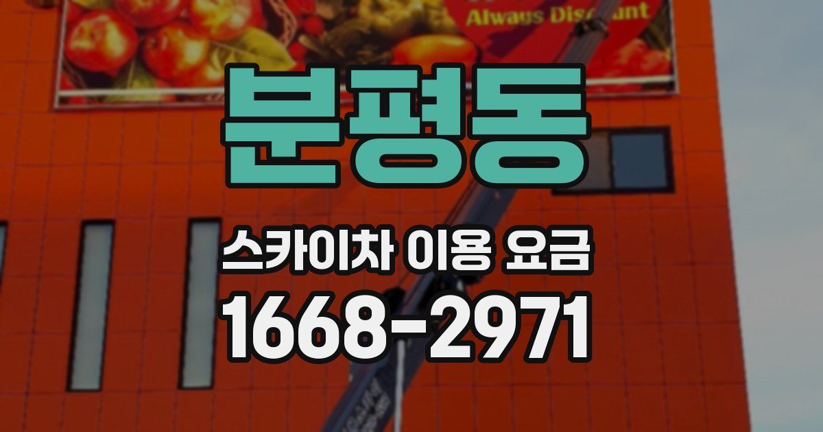 분평동 스카이차 이용 요금