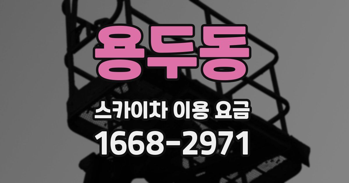용두동 스카이차 이용 요금