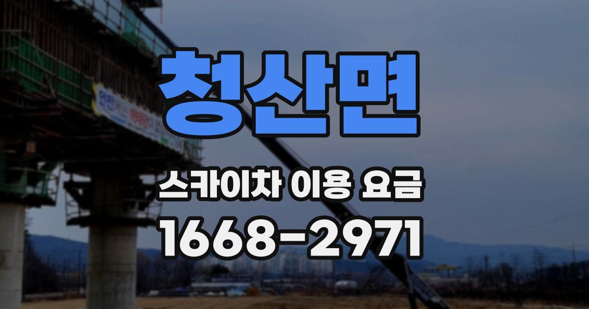 청산면 스카이차 이용 요금