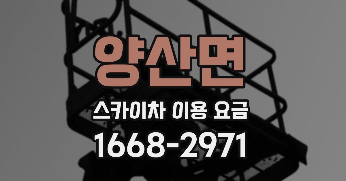 양산면 스카이차 이용 요금