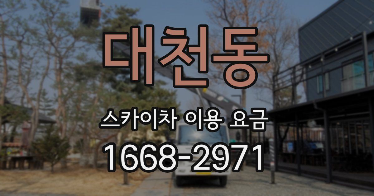 대천동 스카이차 이용 요금