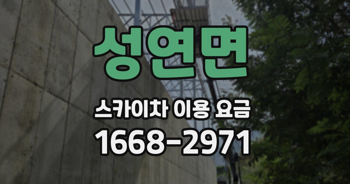 성연면 스카이차 이용 요금