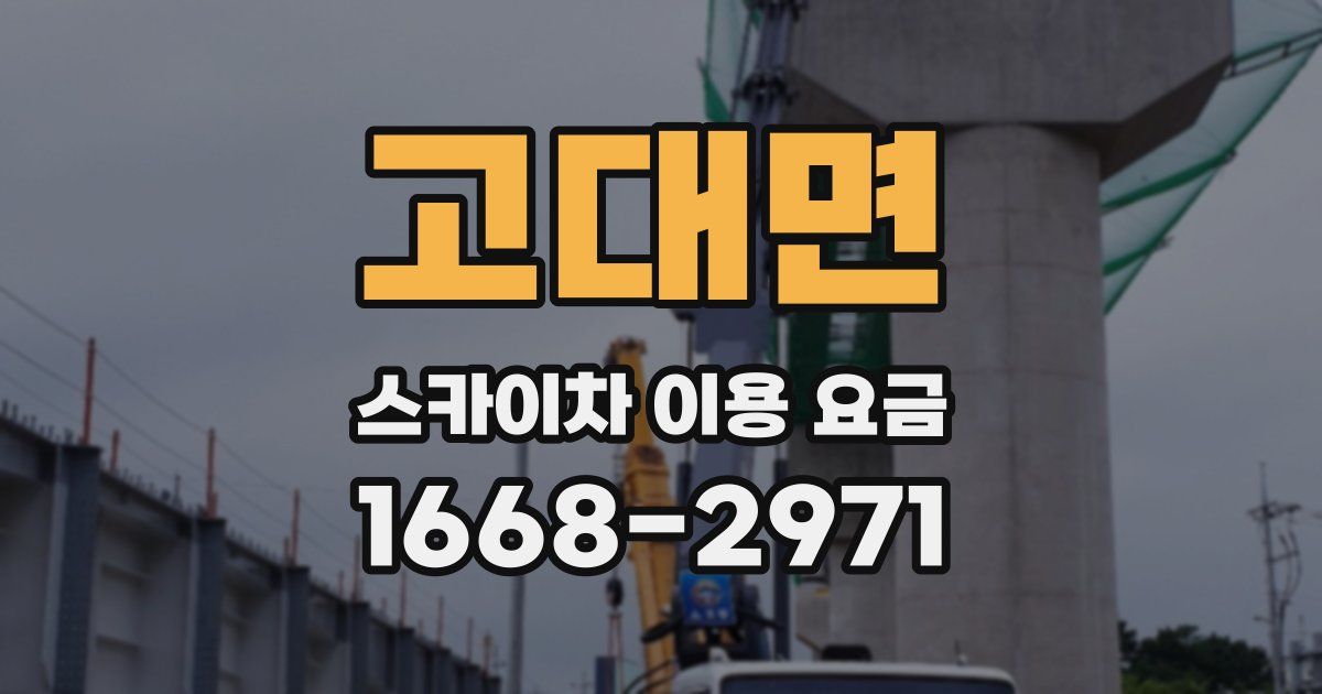 고대면 스카이차 이용 요금