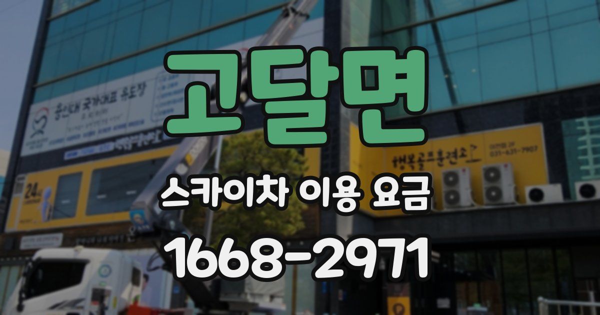고달면 스카이차 이용 요금