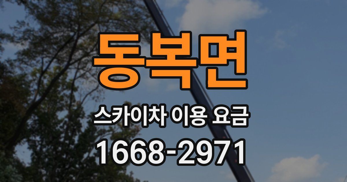 동복면 스카이차 이용 요금