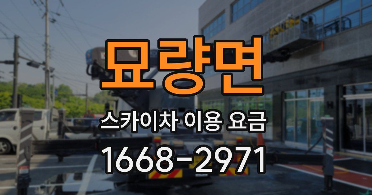 묘량면 스카이차 이용 요금